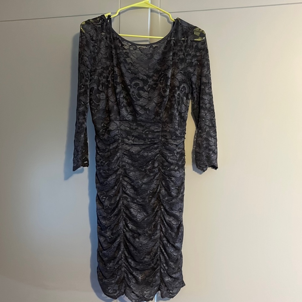 Long sleeve rouched dress